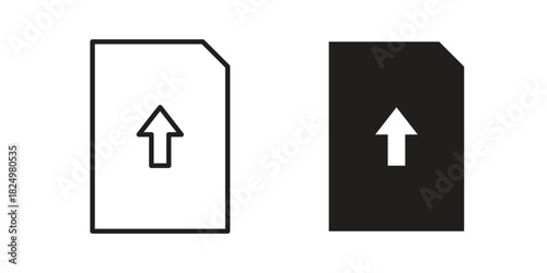 Upload file icons in simple black style symbol sign for apps and website
