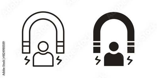 User engagement icons in simple black style symbol sign for apps and website