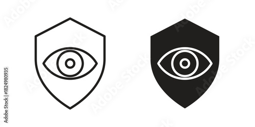 Vision insurance icons in simple black style symbol sign for apps and website
