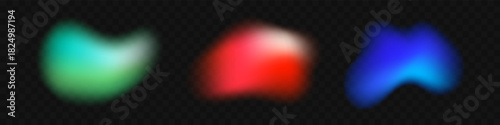 Set of abstract, blurred blob gradient shapes in vibrant colors