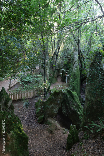 Mythological Park of Mina Pepita, Cantabria. Characters from Cantabrian mythology in an old iron mine.