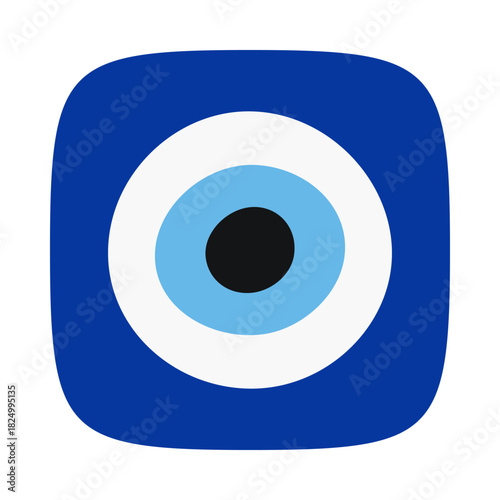 Blue Squircle Evil Eye Protection Symbol