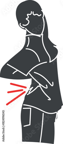 Young woman experiencing lower back pain