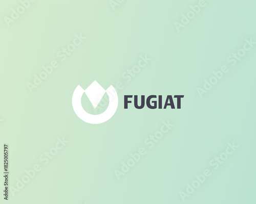 Abstract flower logo. Creative crown ring with gem vector logotype.