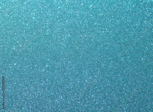 Blue sparkle background. Pastel blue glitter background. Blue glimmer. Twinkle texture. Glitter surface. Glimmer layout. Celebration layout. Diamond luxury surface. Turquoise holiday background.