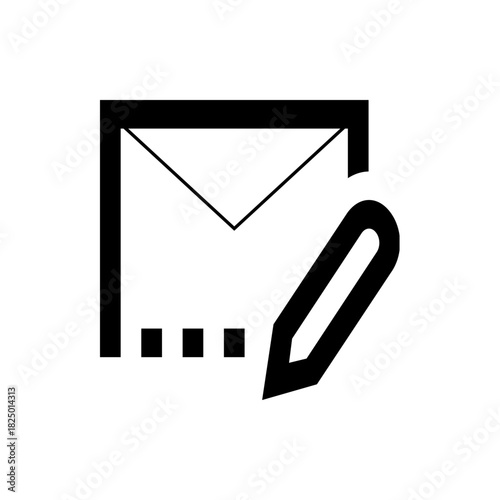 Illustration of an email envelope with a pencil next to it indicating editing or writing a message icon 100