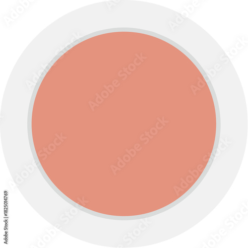Simple coral pink circle inside a clean white circular frame.