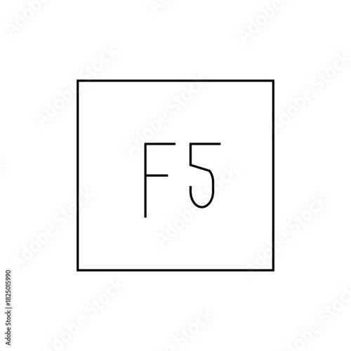 Illustration of a square shape containing the letters f and followed by the number five inside it