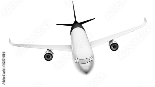 lack and white airplane/drone mockup. Black and white passenger jet. Twin-engine aircraft. Beautiful airplane mockup.