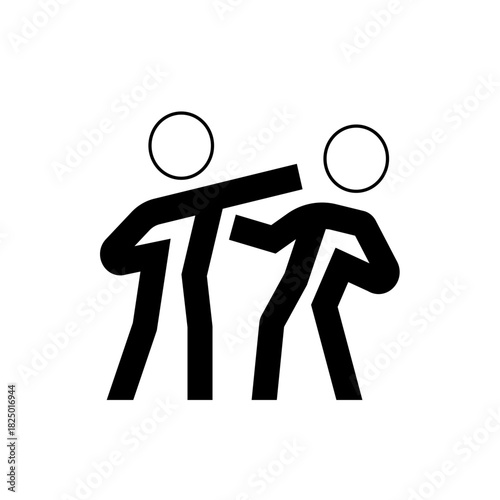 Illustration of two stick figures engaged in a physical altercation or pushing each other aggressively