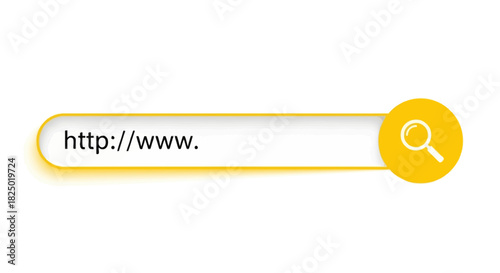 Search bar interface with magnifying glass icon, representing online search and website navigation