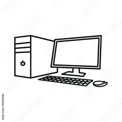 Desktop computer icon vector design template