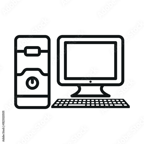 Desktop computer icon vector design template