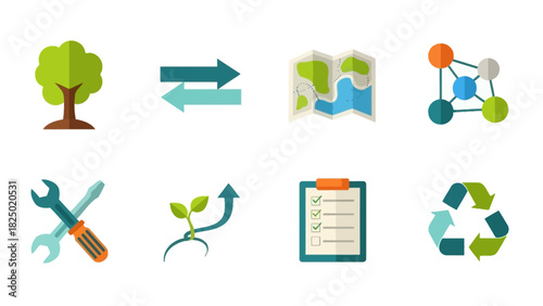 Diverse collection of monochrome line art icons depicting various handcrafted objects, tools, and materials essential for traditional arts and crafts, ideal for graphic design projects