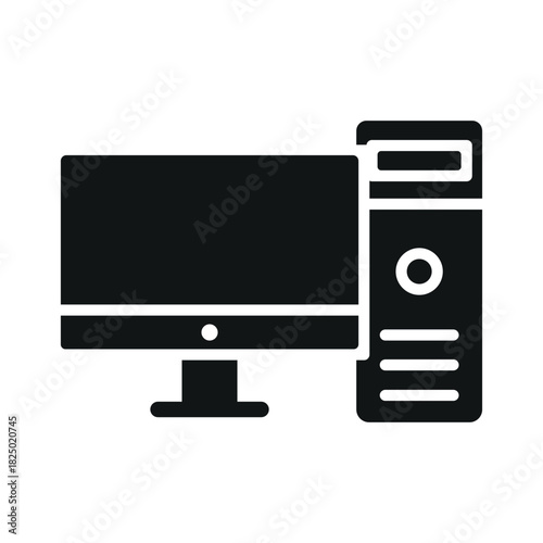 Desktop computer icon vector design template