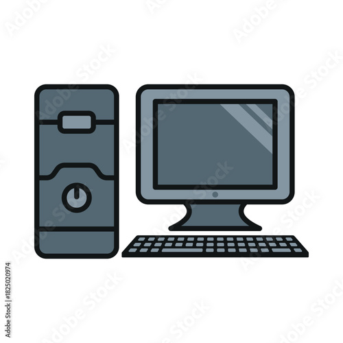 Desktop computer icon vector design template