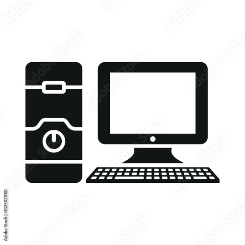 Desktop computer icon vector design template