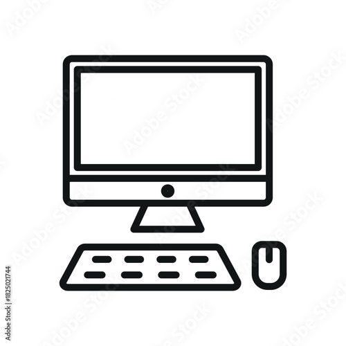 Desktop computer icon vector design template