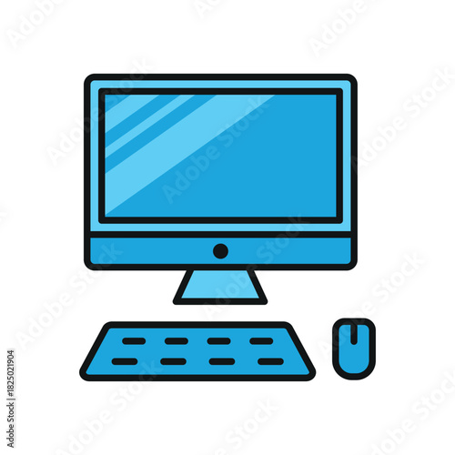Desktop computer icon vector design template