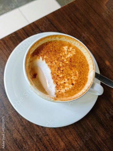 Cup of creme brulee latte