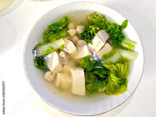 Meatballs and vegetables soup