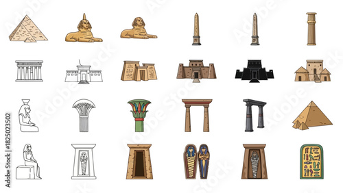 Egyptian Landmarks Cultural Travel Icons and Ancient Architecture