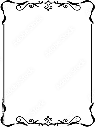 vintage frame with floral elements,Vintage calligraphic antique borders. Ornate calligraph rectangle frames, wedding elegant ornamental borders and filigree floral ornaments 