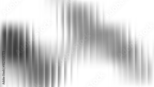 Ribbed glass background with refraction effect. Reeded glass with black and white gradient. Abstract vector background