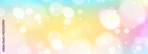 Royal dreamland background with oversized bokeh and glittering effects. Gradient sky with fairy tale elements and copy space. Stock vector illustration in fantasy style.