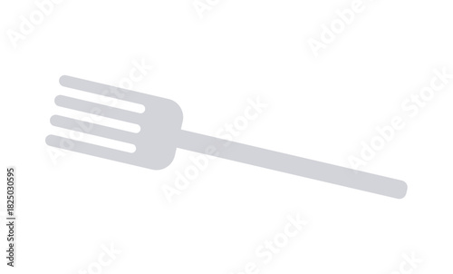 Dining, tableware, meal preparation, minimalism, design, kitchen essentials. Silhouette of a fork on a white background. Dining and tableware are highlighted in this clean concept