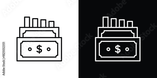 capital gain icons big set. A collection of simple black symbols