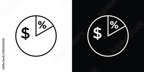 Dividend yield icons big set. A collection of simple black symbols