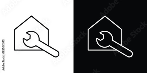 Home repair icons big set. A collection of simple black symbols