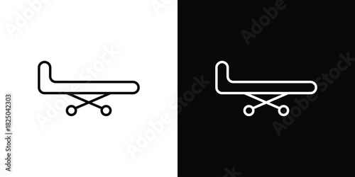Hospital bed icons big set. A collection of simple black symbols