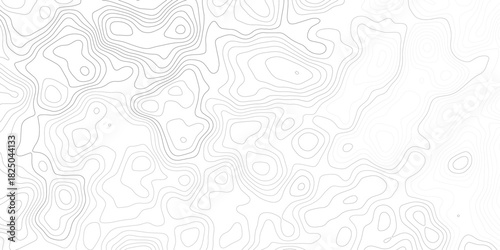 Abstract topographic contours map background. Topography white wave lines vector background. Topographic map Patterns, Topographic map and place for texture. Wavy curve lines banner design.	
