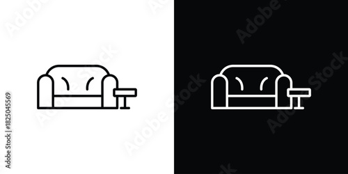 Lounge icons big set. A collection of simple black symbols