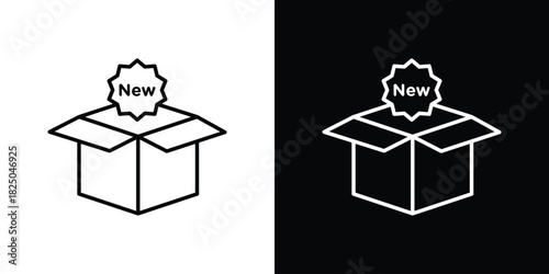 New product icons big set. A collection of simple black symbols