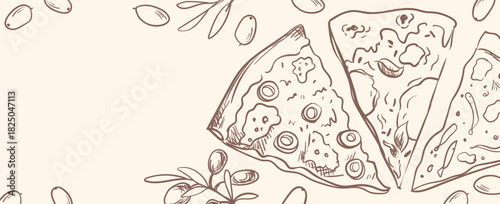 Vintage poster with Italian summer themes, coastal seafood illustrations, and Mediterranean beach vibes perfect for retro party decor or travel inspired prints. Vector Illustration