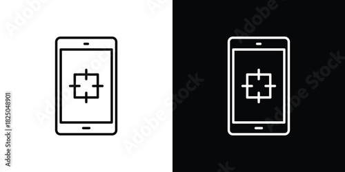 Print screen icons big set. A collection of simple black symbols