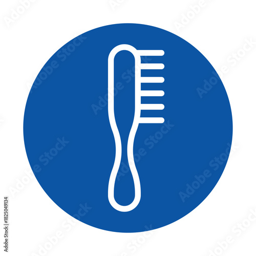 Simple and Elegant Hair Comb Icon Design on Blue Background