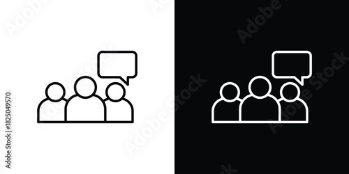 Public opinion icons big set. A collection of simple black symbols