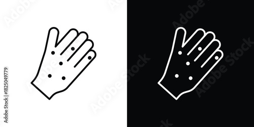 Rash hand icons big set. A collection of simple black symbols