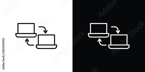 Remote Access icons big set. A collection of simple black symbols