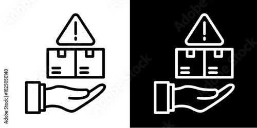 Package Risk  Icon Set White Mix Style Collection