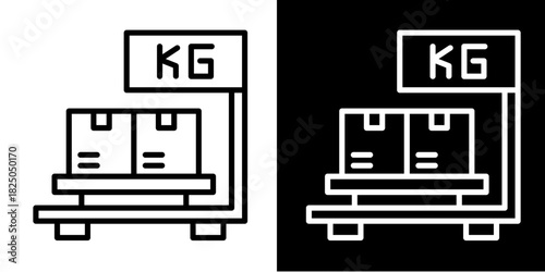 Freight Weight  Icon Set White Mix Style Collection