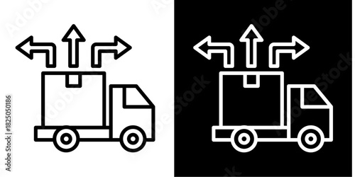 Logistics Distribution  Icon Set White Mix Style Collection