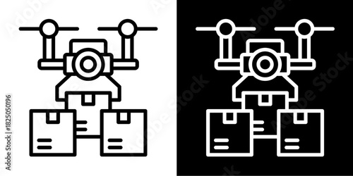 Drone Delivery  Icon Set White Mix Style Collection