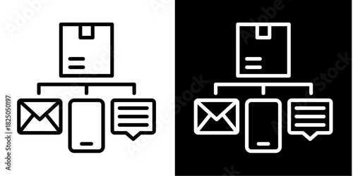 Delivery Notifications  Icon Set White Mix Style Collection