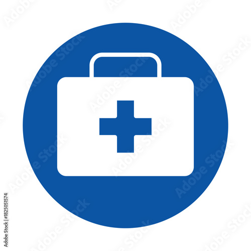 First Aid Kit Icon on a Blue Background for Health and Safety Applications