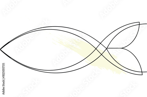 Simple fish line art graphic